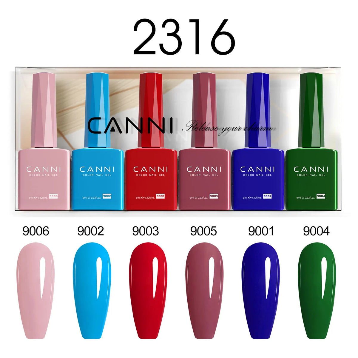 6pcs/kit CANNI Gel Nail Polish TPO FREE Nails Semi Transparent Jelly Pink Collection Soak Off UV LED Gel Diamond Top Coat Set