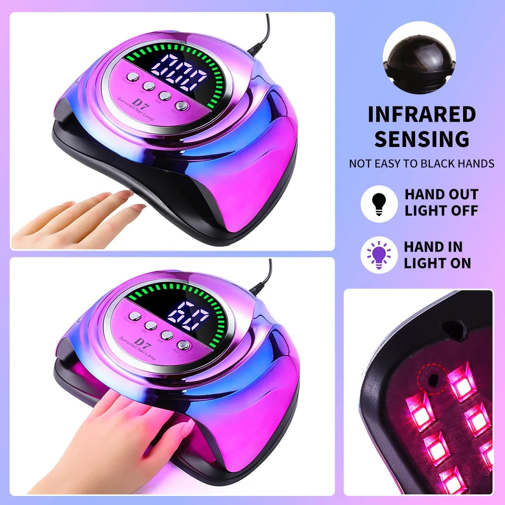 66 LED Professional Nail Drying Lamp with Auto Sensor Smart Drying Nail Gel Polish UV Lamp Removable Base Nail Salon Tool