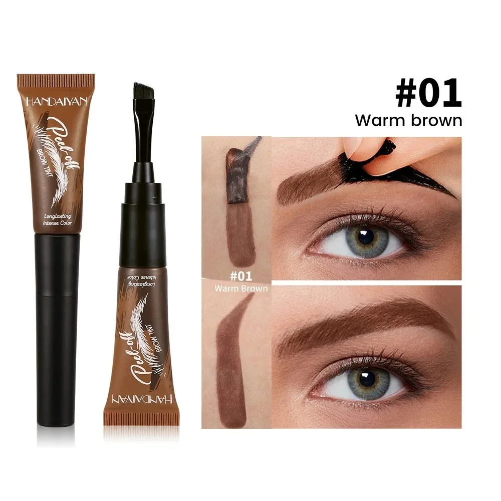 5 Color Peel-off Eyebrow Gel Cream Quick-Drying Lasting Tearing Eyebrow Dye Glue Waterproof Brow Tattoo Eyebrow Enhancer Tint