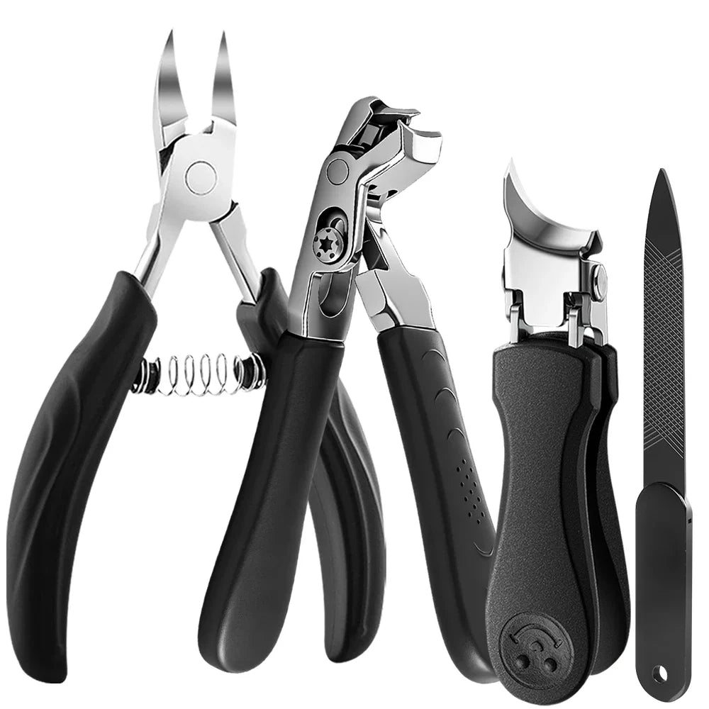 1/3/4Pcs/Set Nail Clippers Thick Toenails Angled Head Large Toe Nail Clippers Set Ingrown Toenail Clippers Slanted Nail Cutter