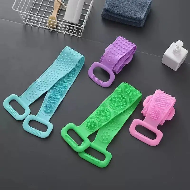 Body Silicone Brush Scrub Body Exfoliating Sponge Brush Bathroom Shower Back Brush Bath Scrub Clean Tool Stain Removal Bath Belt