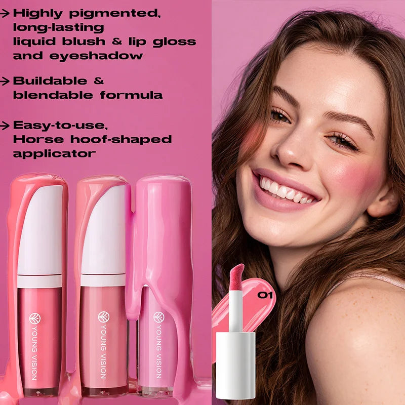 6Colors  Liquid Blush Long-Lasting Liquid Blush For High-Pigment Colour, Creates A Soft, Dewy Finish, Vegan & Cruelty-Free