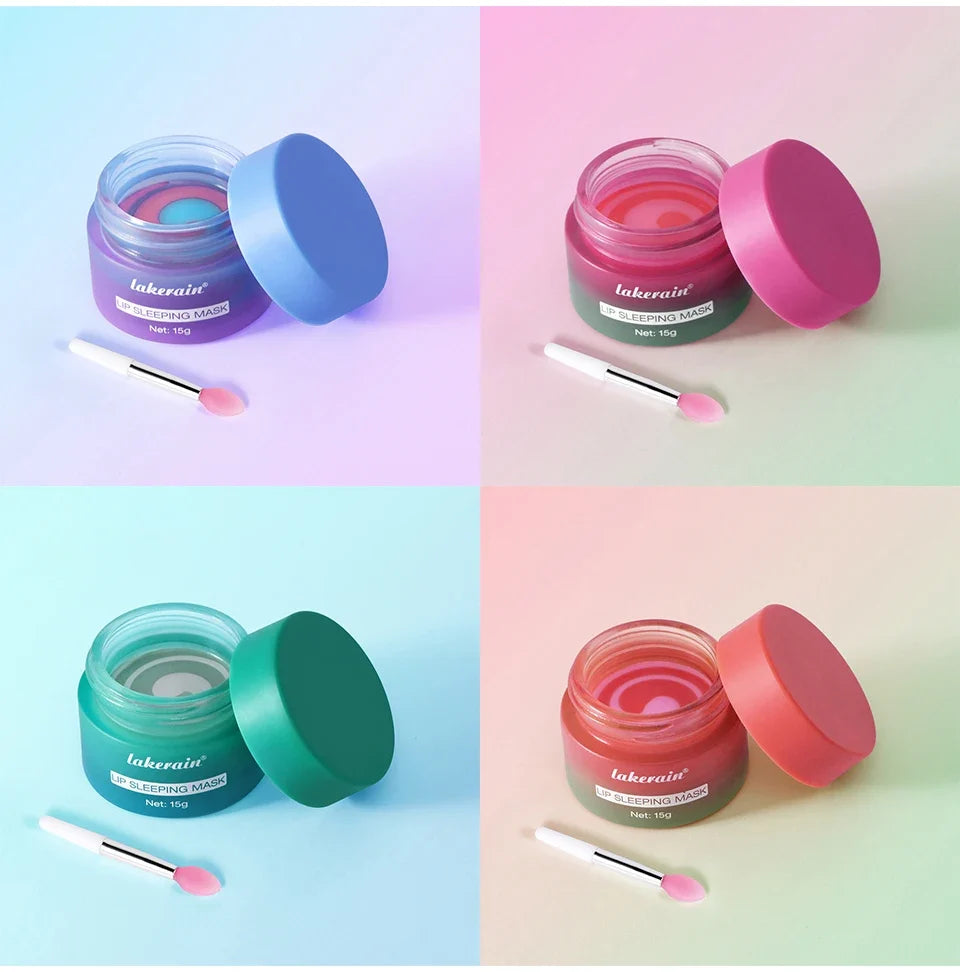 Blueberry Lip Sleeping Mask Overnight Dual Color Hydration For Dry Cracked Skin Reduces Fine Lines Moisturizing Nourish Lip Care