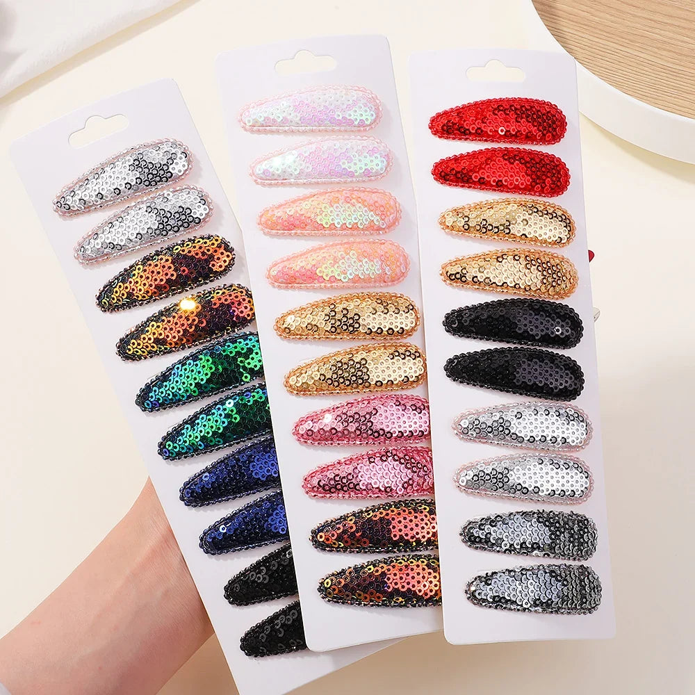 10Pcs/Lot Fresh Print Cotton Alloy Hair Clips for Kids Fabric Plaid BB Hairpins Girl Hairgripe Headwear Baby Hair Accessories