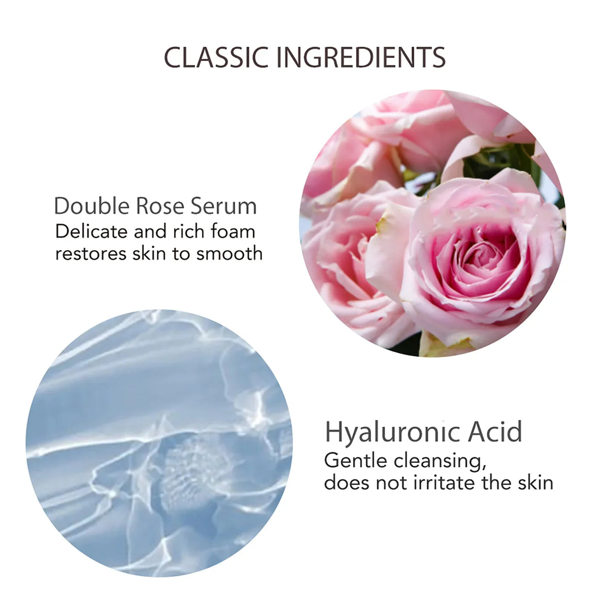 AILKE Natural Rose Facial Cleanser, Brightening, Reduce Dark Spots, Acne, Moisturizing, Clean Pores, Oil Control, 120ml/4.23 oz