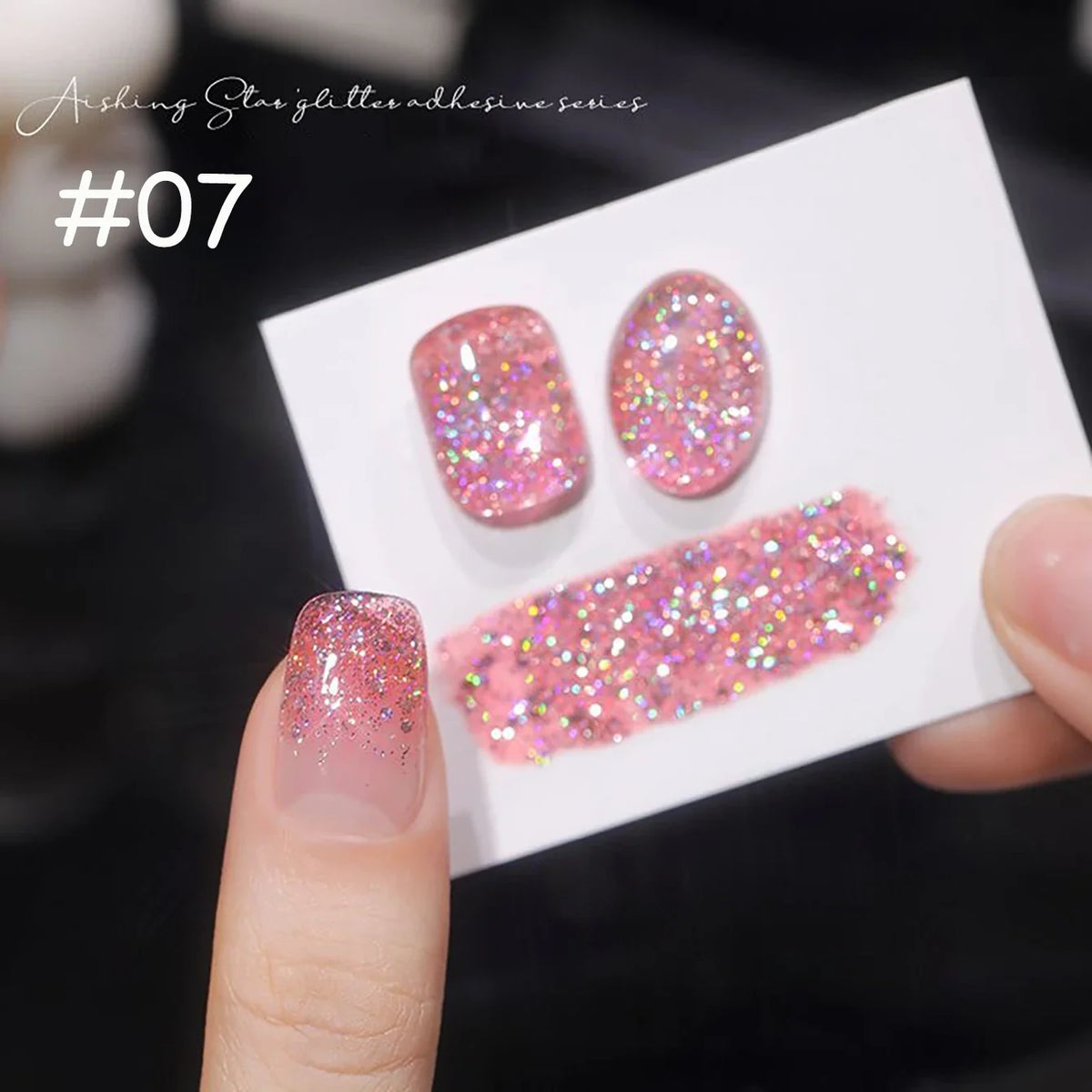 1-12pcs WS Summer Autumn Nails Flashing Reflective Disco Pink Blue White Broken Diamond Gel Nail Polish Nail Art Nail Supplies