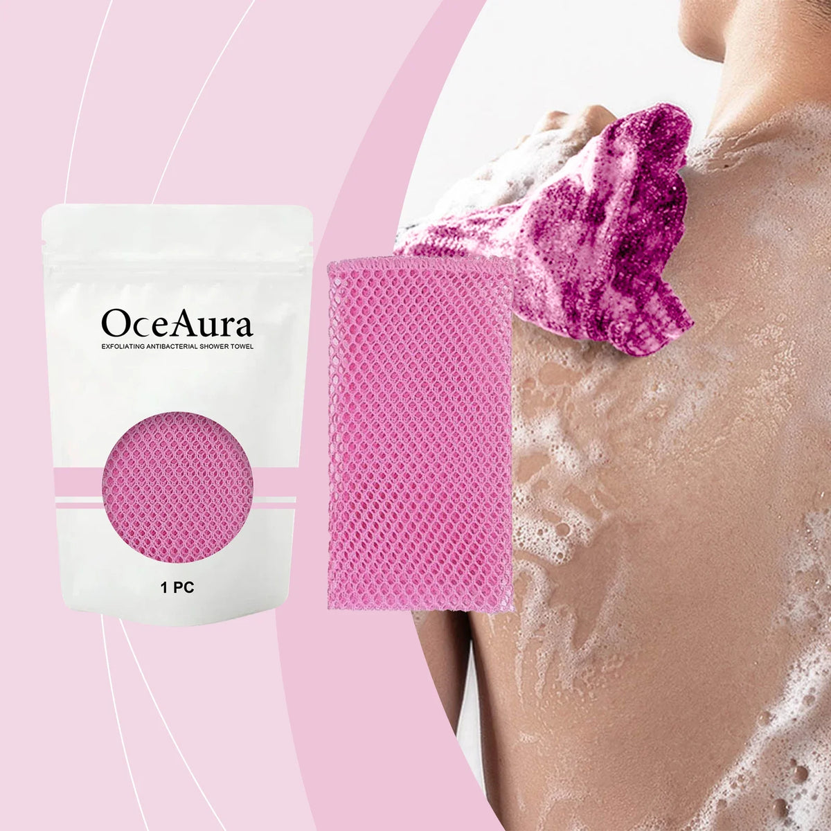 Back Scrubbing Towel Durable Exfoliating Body Towel Cleansing Skin Polishing Cloth Oil Control Dirt Removal Bath Accessories