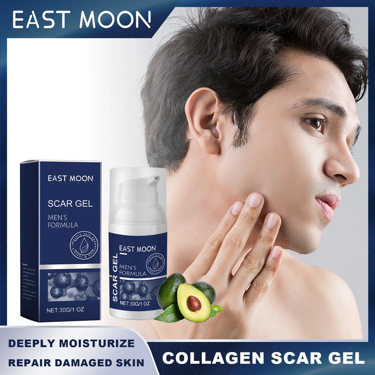 East Moon Collagen Scar Gel Reduces Scar Visibility Deeply Moisturize Repair Damaged Skin Enhance Elasticity Quickly Absorbed