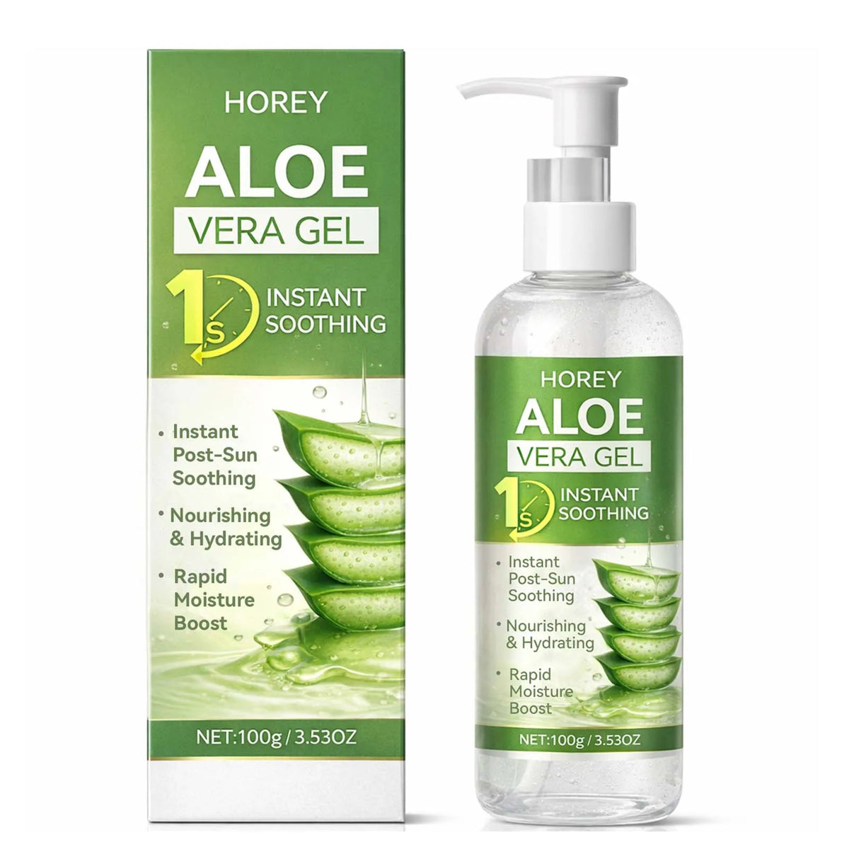 Aloe Vera Gel Instant Soothing After-Sun Moisturizing Hydrating For Face & Body Refreshing Hydrates Dry Skin with Aloe Water