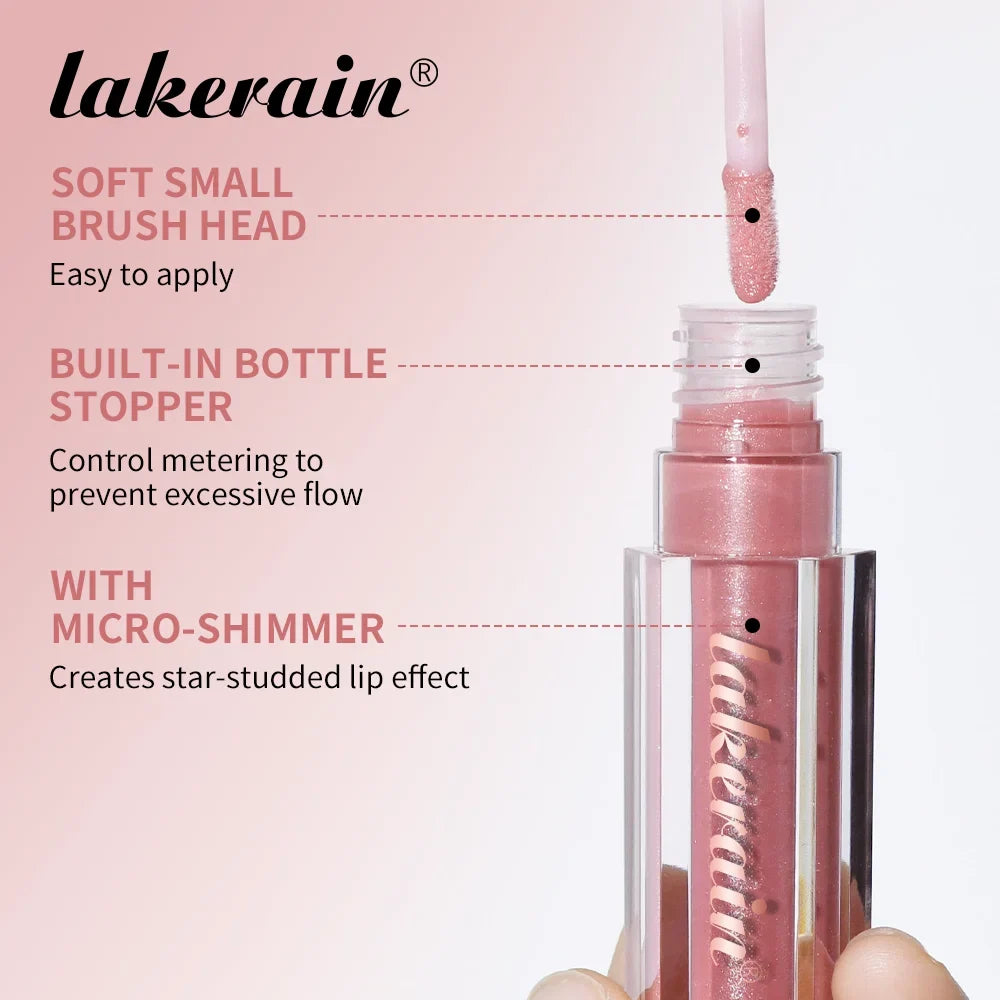 Diamonds Glitter Gloss Universal Lip Luminizer 8 Colors Lip Gloss Non-sticky Moisturizing Plumper Long Lasting Glitter Liquid