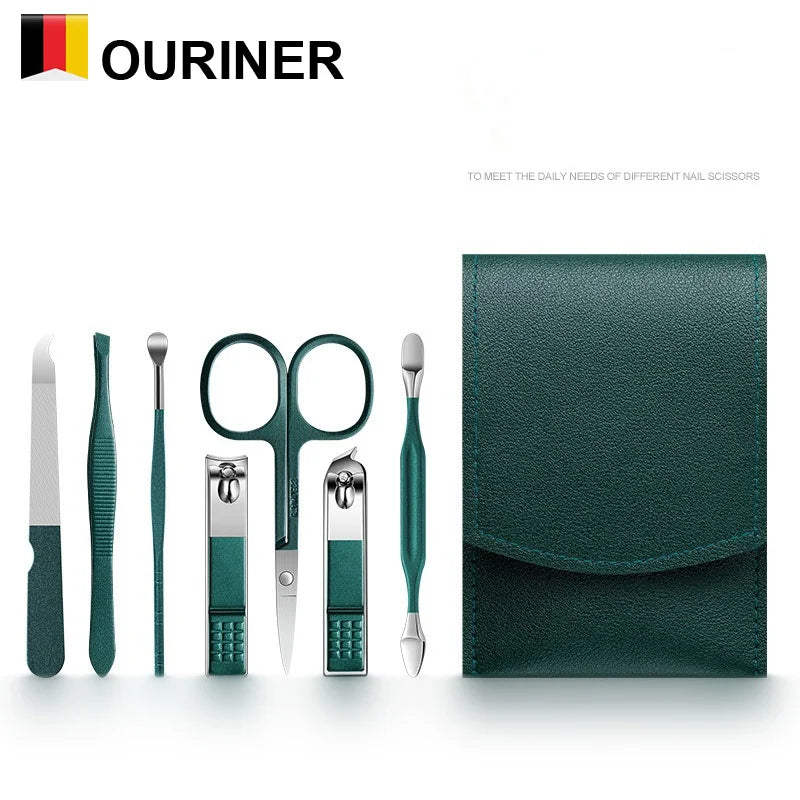 2023 New 7Pcs Portable Luxury Manicure Sets Pedicure Kits Colour Nail Clipper Set Personal Care Tools Eyebrow Scissors