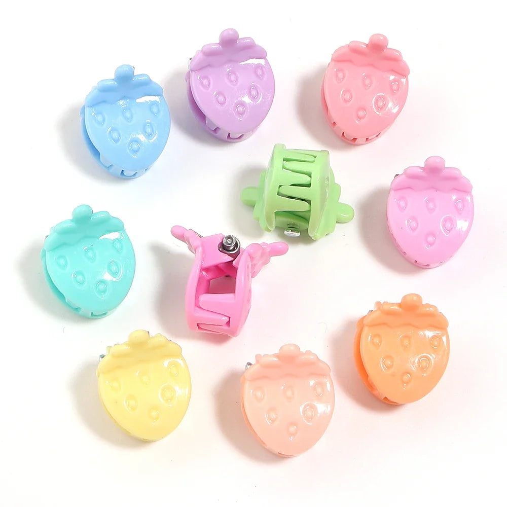 100pcs Mini Colorful Flower Star Hair Grabbing Claw Clips for Baby Girls Bangs Broken Hair Styling Tool Small Hair Accessories