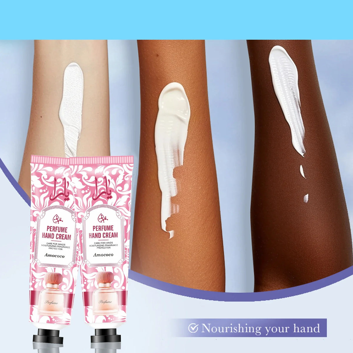 Amococo Perfume Hand Cream Set Moisturizing Hand Lotion Gift Box For Women Travel Size Hand Care Kit