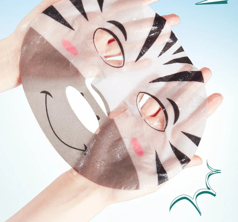 5pcs SADOER Animal Pattern Masks Face Mask Moisturizing Anti Wrinkles Anti-Aging Whitening Facial Masks Skin Care Novel Products
