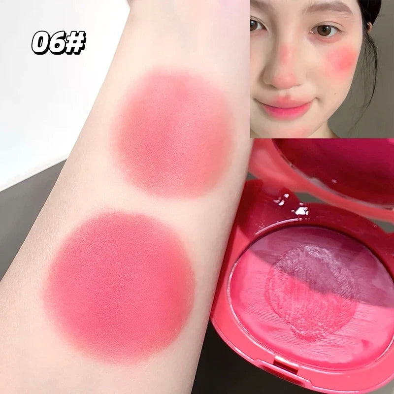 Apricot Pink Blush Cream Makeup Cheek Tint Rouge Violet Blusher Mud Palette Waterproof Monochrome Brighten Facial Moisture Blush