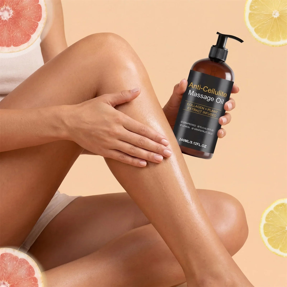 Firming Body Massage Oil with Collagen Anti Sagging Smoothing Cellulite Improve Skin Texture Refreshing Body Oil for Legs & Full