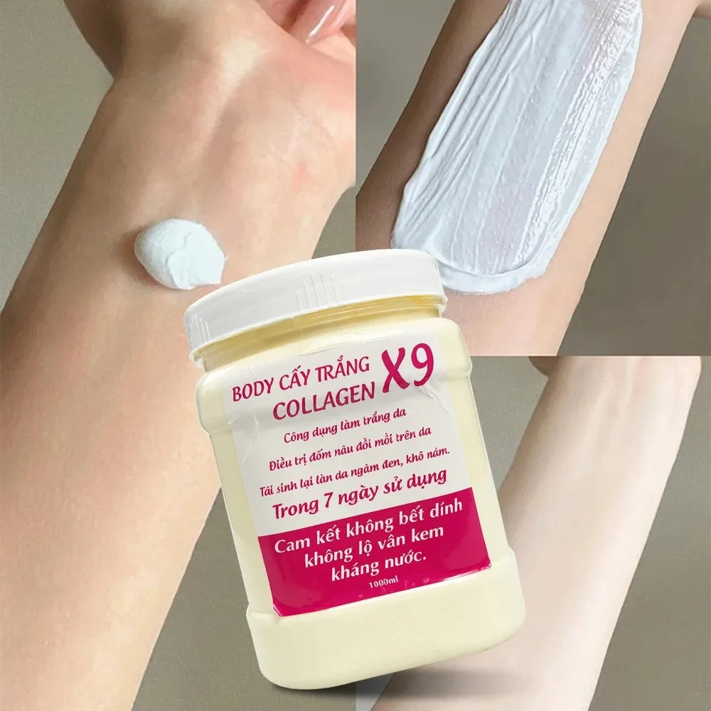 Hộp  Kem Body Cấy Trắng Collagen X9 Trắng Bật Tone , Ko Lộ Vân, Ko Bết Rít Body care Brightening Moisturizer