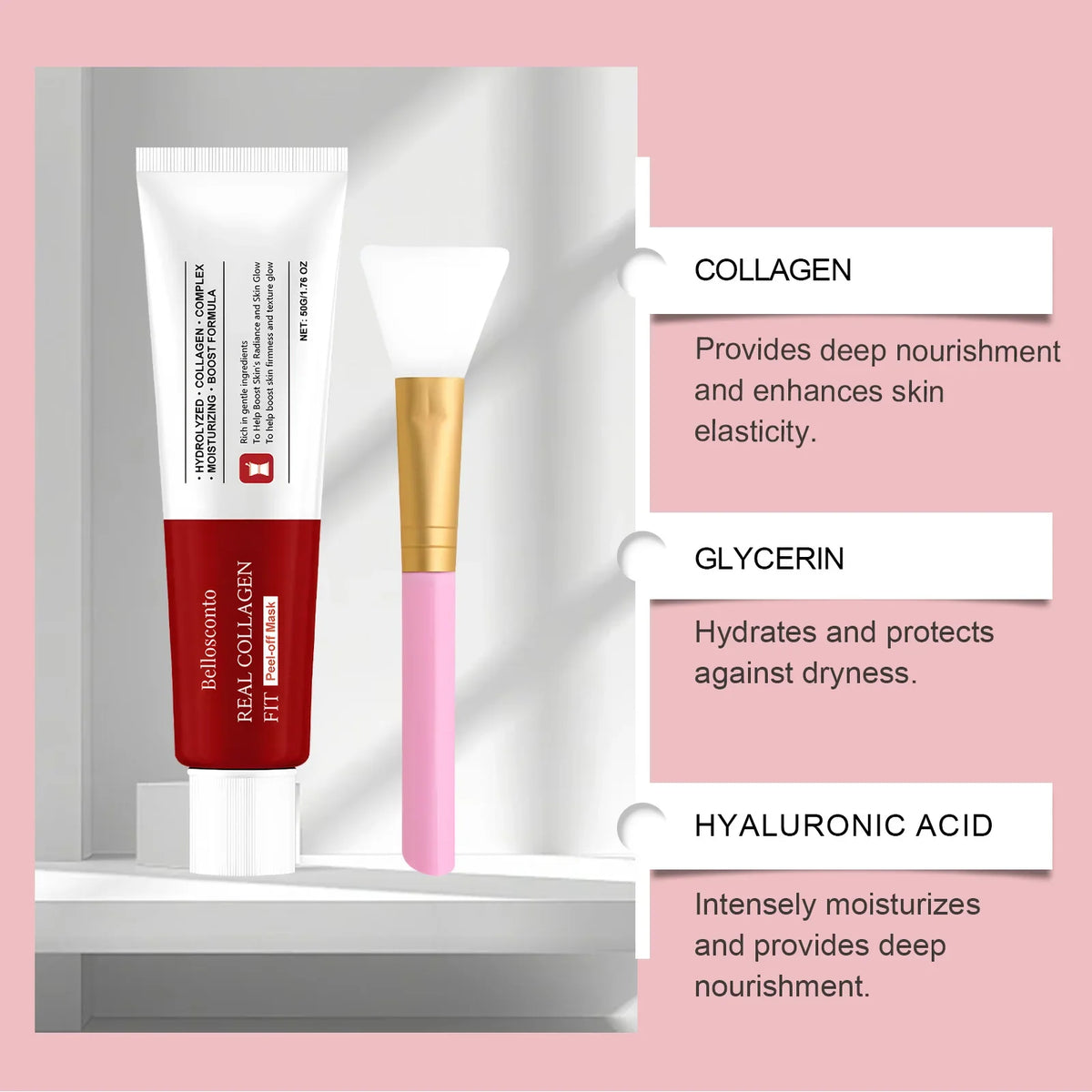 Collagen Peel-Off Mask: Gentle, Moisturizing & Hydrating, Leaves Skin Translucent, Nourished, Clean and Tender