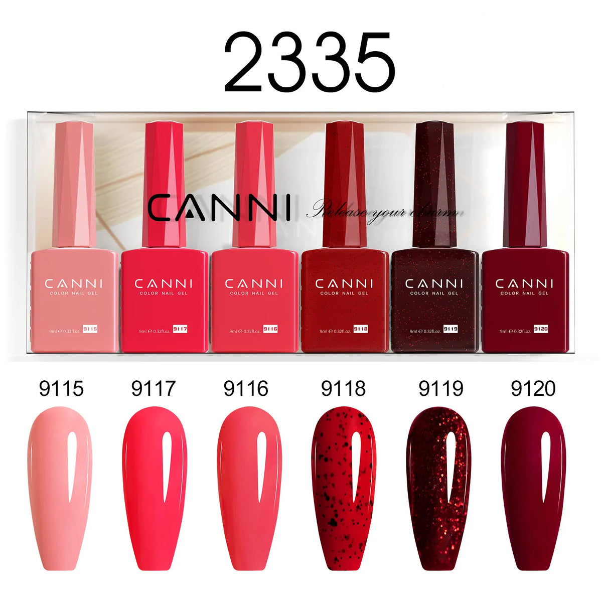 6pcs/kit CANNI Gel Nail Polish TPO FREE Nails Semi Transparent Jelly Pink Collection Soak Off UV LED Gel Diamond Top Coat Set