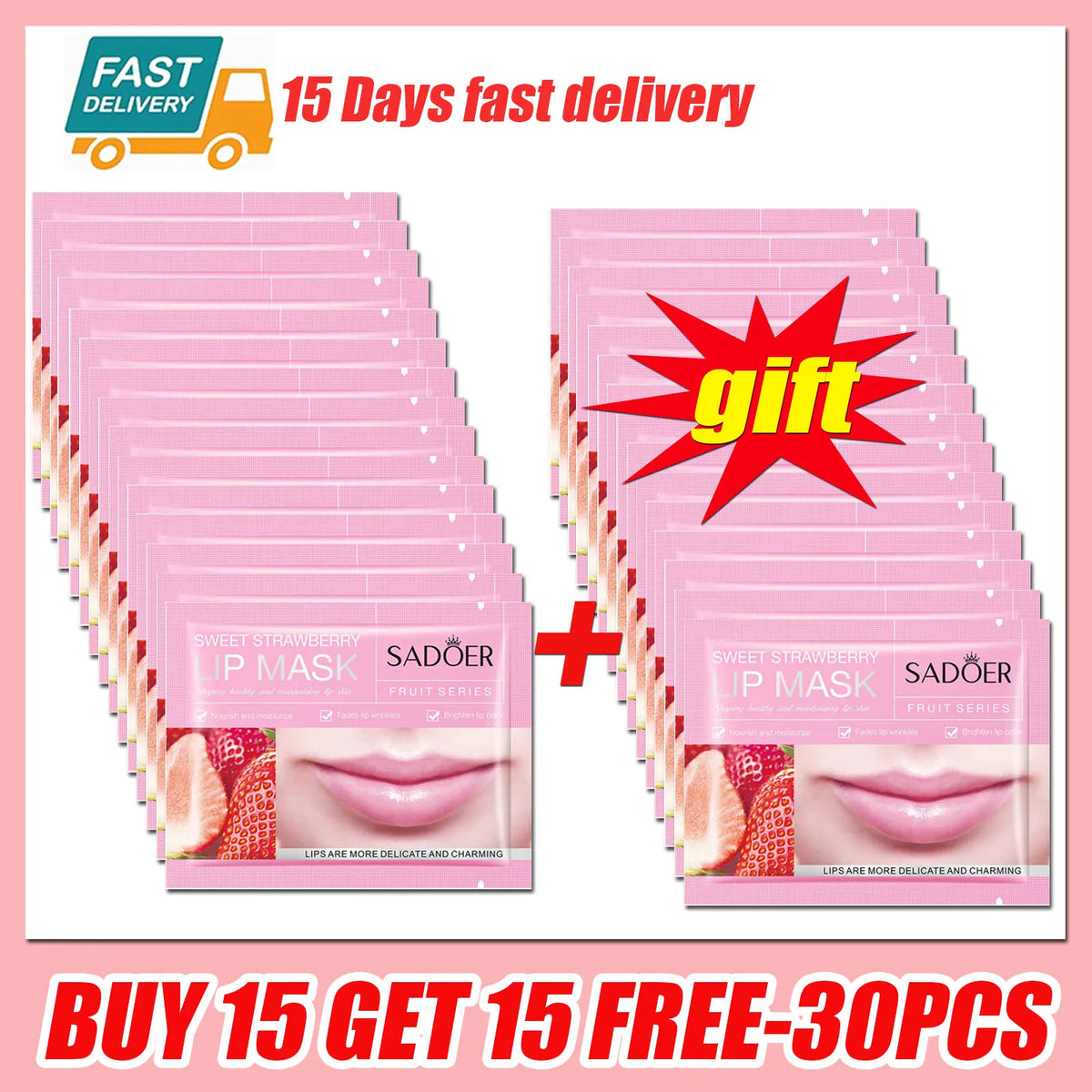 3/5/10/20/30pcs Pink Moisturizing Lips Mask Nourishing Hydrating Crystal Collagen Gel Lip Patches Lip Plumper Sexy Lip Skin Care