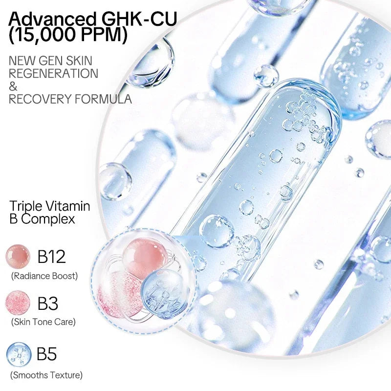GHK-Cu Blue Copper Silk Peptide Ampoule Serum Deep Collagen Hydrate Moisturize Soften Smooth Firm Korean Facial Skin Care