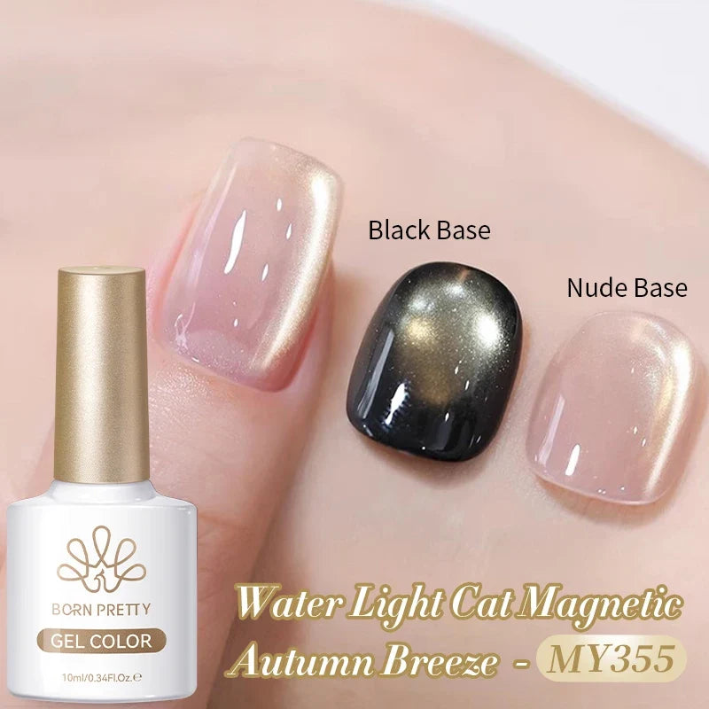 BORN PRETTY 10ml Pink Water Light Cat Magnetic Gel Polish Spaking Glitter UV LED Soak Off Gel Varnish Crystal DIY Manicure