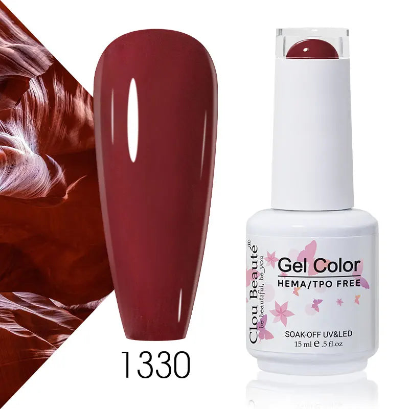 Clou Beaute Coffee Colors Nail Gel Polish HEMA/TPO FREE Soak off UV/LED 15ml Vernis Semi Permanent Nail Varnish 15ml Base Top