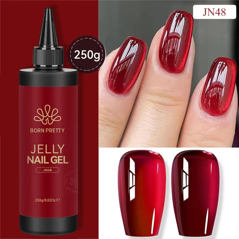 BORN PRETTY 250g Rubber Base Gel Refilled Package Jelly Milky White Nude Semi-Permanent Soak Off Self Leveling Construction Gel
