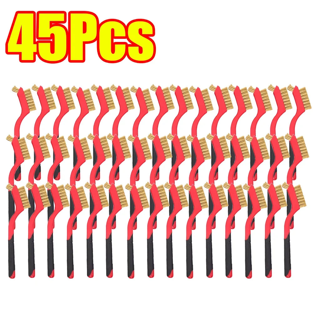 3-45Pcs Brass Cleaning Brush Metal Brass/Stainless Steel/Nylon for Gas Hoods Grease and Stain Removal Cooktop Cleaning Tool