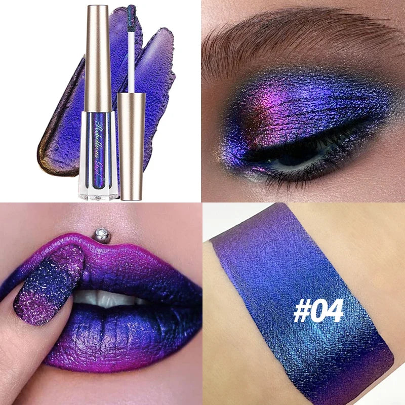 Chameleon EyeshadowsDiamond Glitter Liquid Eyeshadow StickHighly Pigmented Metallic Shimmering Long Lasting Shine All Makeup