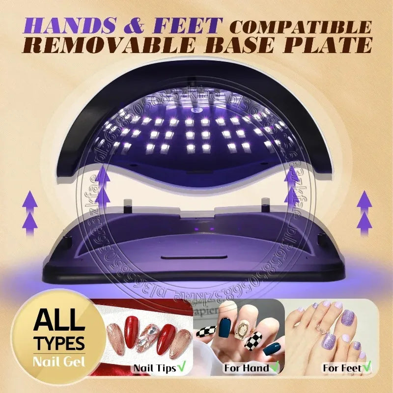 Auto‑sensor UV LED Manicure Lamp,380W Timed Nail Dryer for Home‑salon Gel‑polish Quick Curing Work
