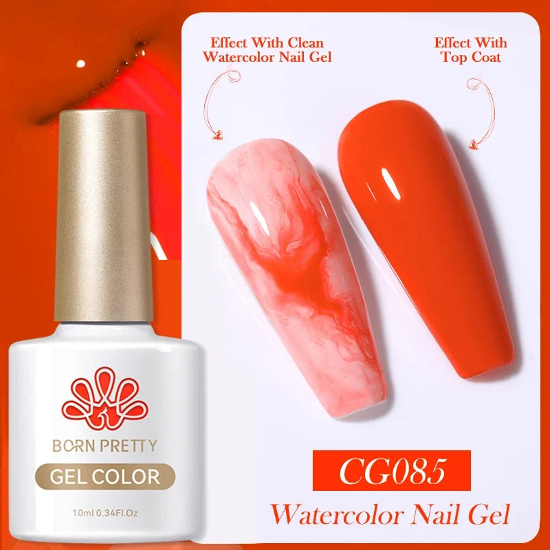 BORN PRETTY 10ml Clear Blooms Gel Polish UV LED Soak Off Nail Art Polish for Spreading Effect Marble Nail Polish Gel Painting