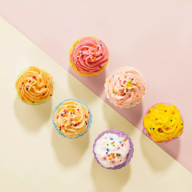 80g Cake Shaped Bath Salt Ball Bubble Bath Balls Creamy Children's Aromatherapy Essential Oil Bath Balls for Relaxing Soak