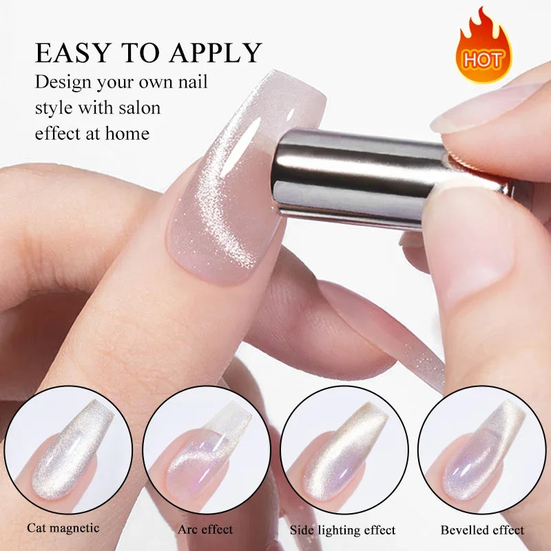 BORN PRETTY Gold Pink Cat Magnetic Gel Polish 10ml Water Light Spaking Glitter  Soak Off UV Semi Permanent Varnish Manicure