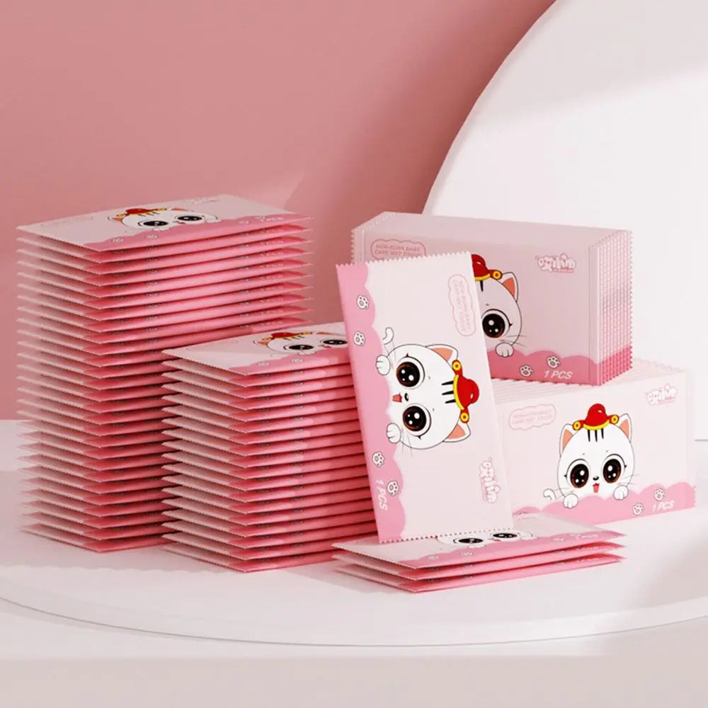 50pcs Cute Disinfection Wet Wipes Non woven fabric Portable Moist Paper Hand Cleaning Tissue Outdoor
