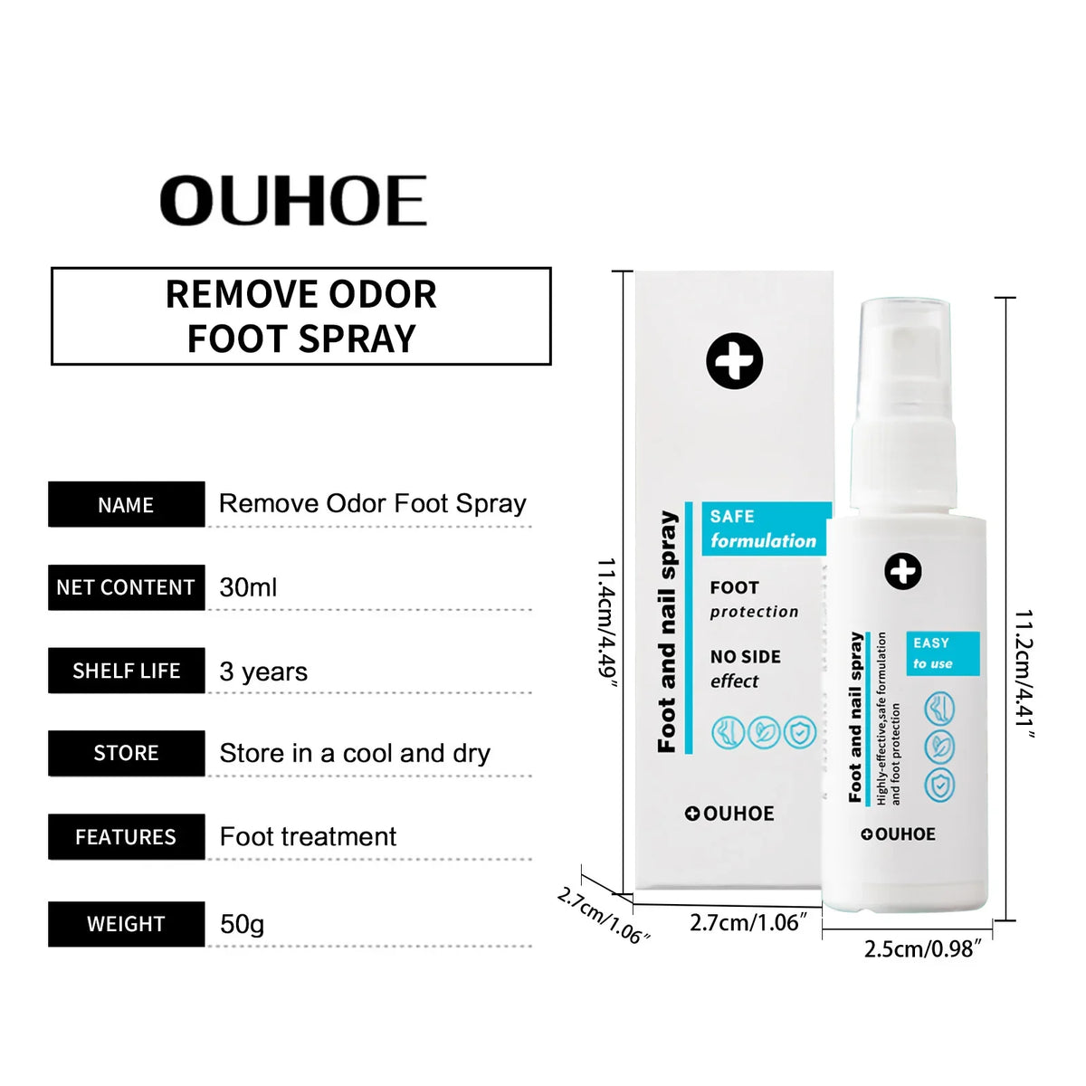 Foot Deodorant Spray Perfume Anti Cracking Nail Feet Odor Care Moisturizing Repairing Shoe Fresheners Foot Odor Removal Spray