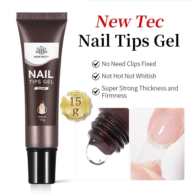 BORN PRETTY Solid Nail Glue Gel for False Nail Tips Extension3D Shaping Sculpting Carving Flower Glue for Press On Nails