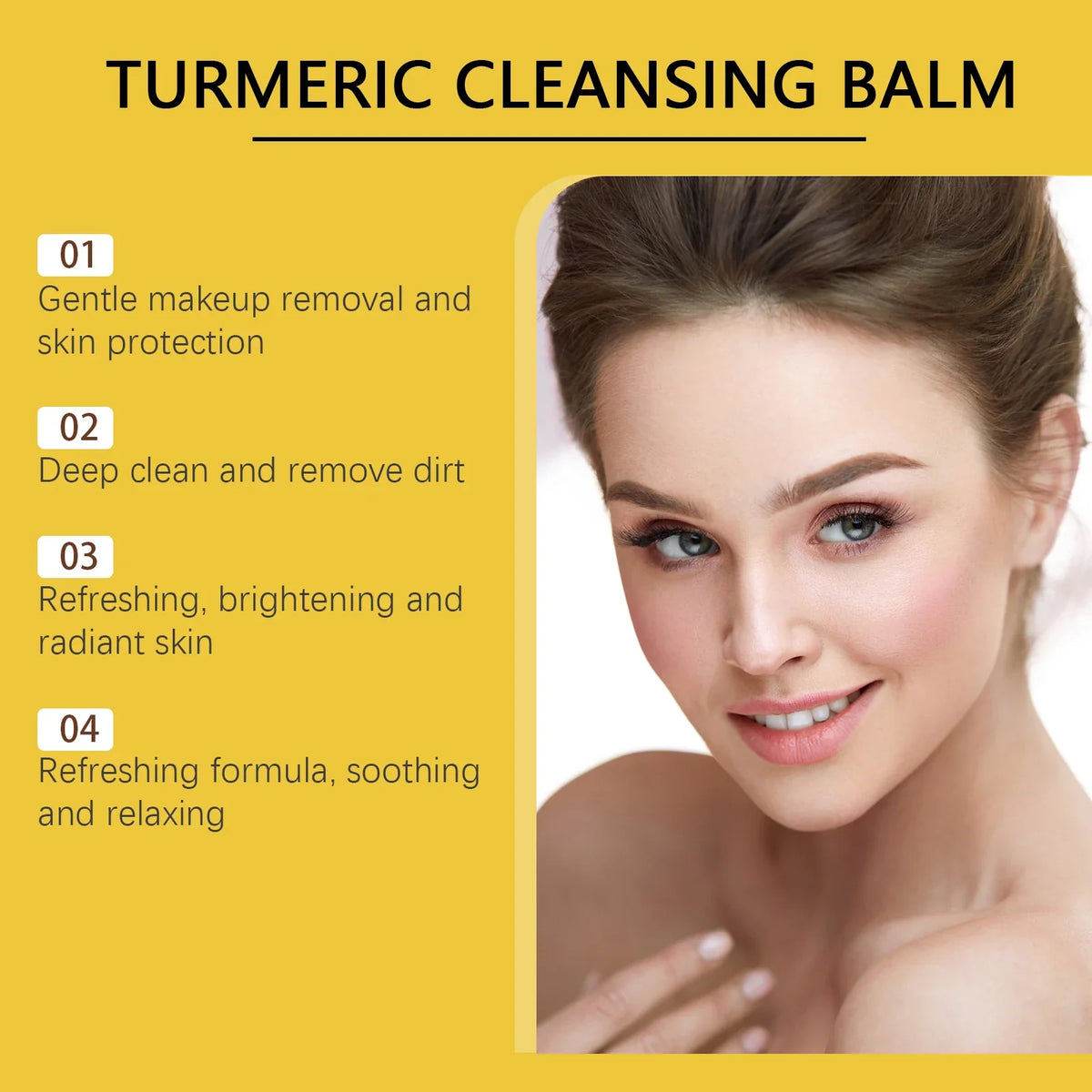 Ginger Lemon Makeup Remover Cleansing Facial Non-Tightening Gentle Makeup Face Eye Lip Makeup Remover Turmeric Cleansing Balm