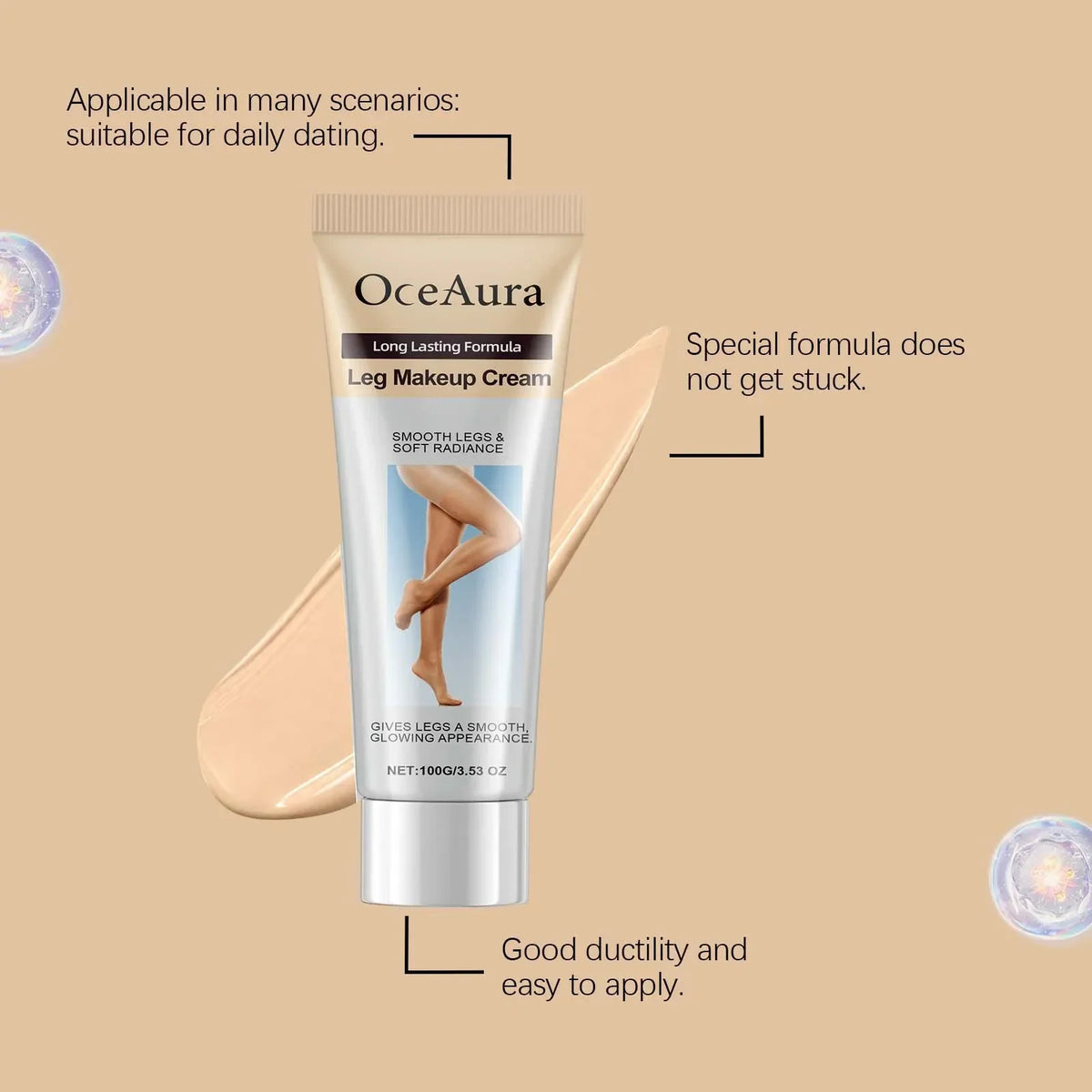 100g Leg Makeup Cream Even Skin Tone Body Foundation Waterproof Long Lasting Body Concealer Cream Natural Color Leg Makeup Fresh
