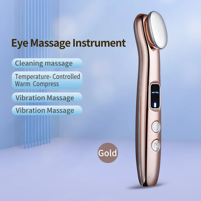 Eye Massager Wand for Dark Circles & Puffiness-Facial Beauty Device with Hot Compress and Vibration for Skin Care and Relaxation