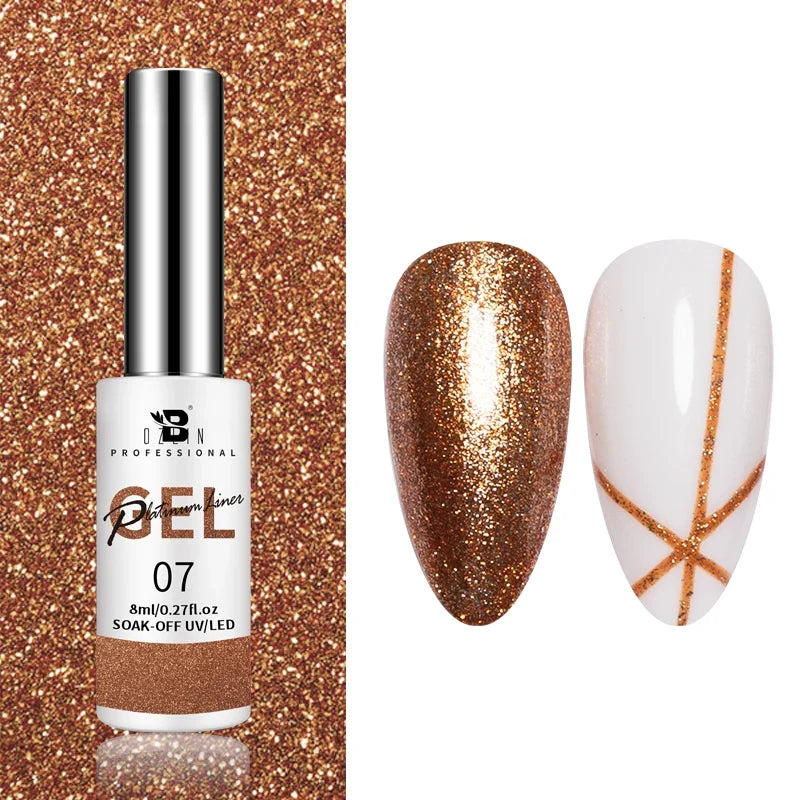 AWStorG 5ML Super Silver Metallic Gel Nail Polish Metal Effect Painting Gel Chromes Varnis Semi Permanent for Nail DIY