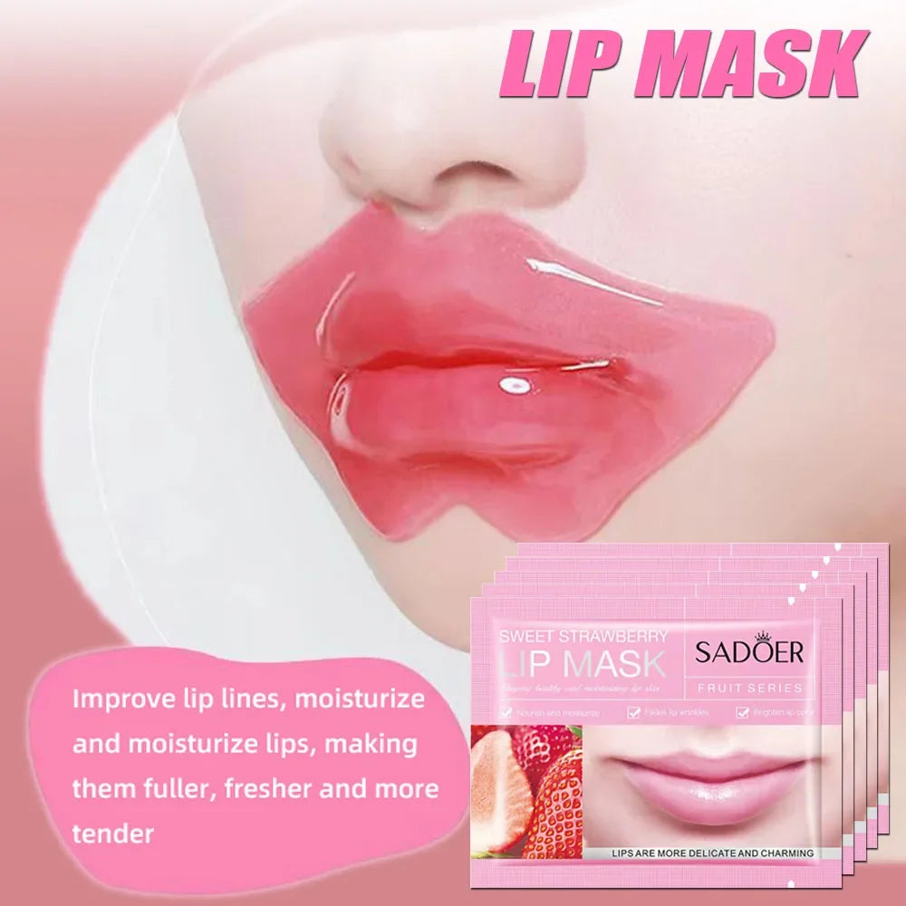 3/5/10/20/30pcs Pink Moisturizing Lips Mask Nourishing Hydrating Crystal Collagen Gel Lip Patches Lip Plumper Sexy Lip Skin Care