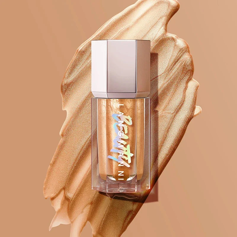3 Colors Face Brightening Cream, Glitter Highly Saturated Liquid Highlighter, Bright Color Face Contour Makeup Highlighting