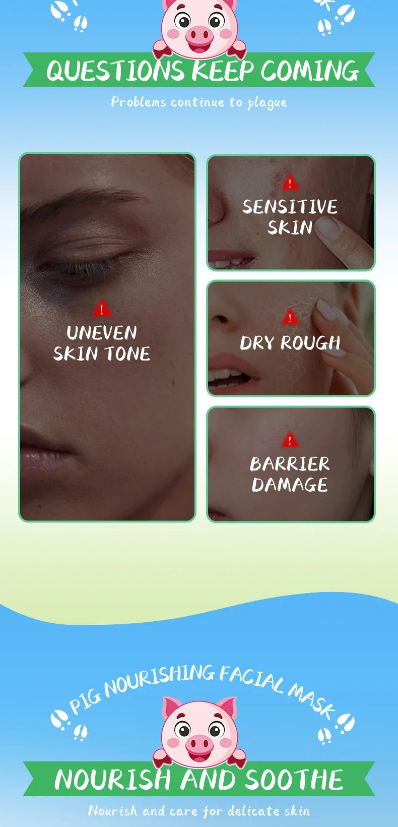 5pcs SADOER Animal Pattern Masks Face Mask Moisturizing Anti Wrinkles Anti-Aging Whitening Facial Masks Skin Care Novel Products
