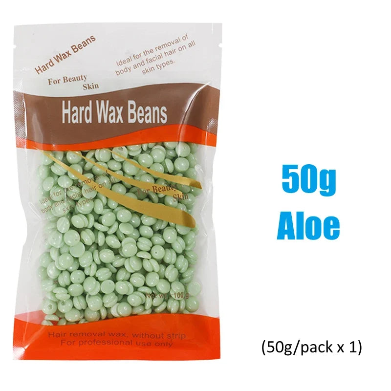 500g/200g/50g Hard Wax Beans For Body Hair Removal Versatile Painless Wax Warmer Waxing Beans for Wax Heater Machine Unisex