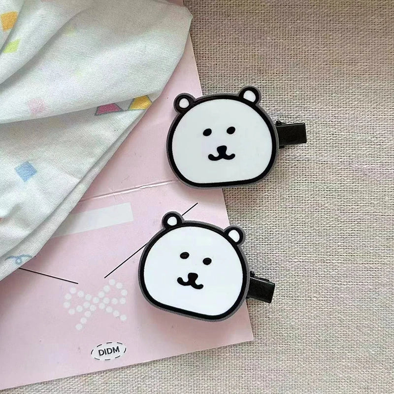 2pcs Cute Cartoon Rabbit Hair Side Clip Bunny Bangs Edge Hairpins Girls Sweet Hair Styling Tools Decoration Tools Gifts