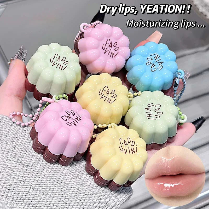 Cappuvini Macaron Fruit Flavor Lip Mask Deeply Hydrating Long-Lasting Moisturizing Soften Fine Lines Lip Care Lipstick Base