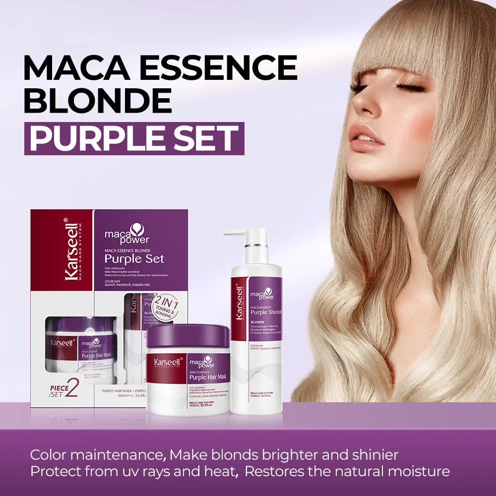 Karseell Purple Hair Mask Purple Shampoo Professional Neutralizes Brass Yellow Tones For Blonde Silver Gray Highlighted Hair