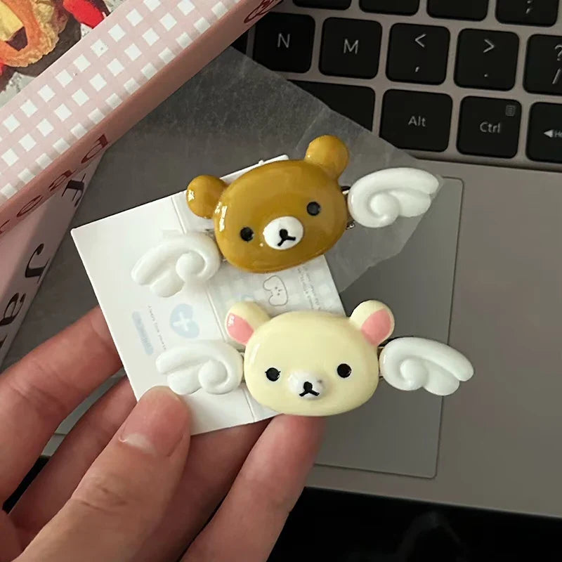 2pcs Cute Cartoon Rabbit Hair Side Clip Bunny Bangs Edge Hairpins Girls Sweet Hair Styling Tools Decoration Tools Gifts