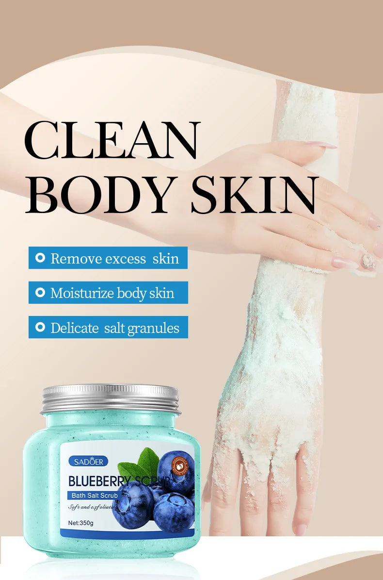 Body Scrub Face Collagen Body Wash SADOER Exfoliating Fruit Bath Salt Scrub Moisturizing Gentle Smooth Skin Refresh Cleaning Hot